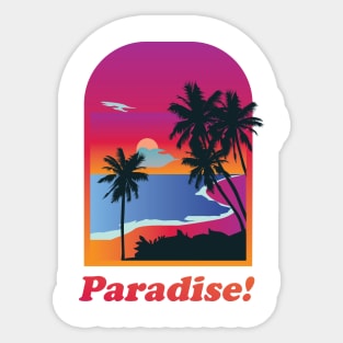 Paradise aloha hawai vintage dark style Sticker